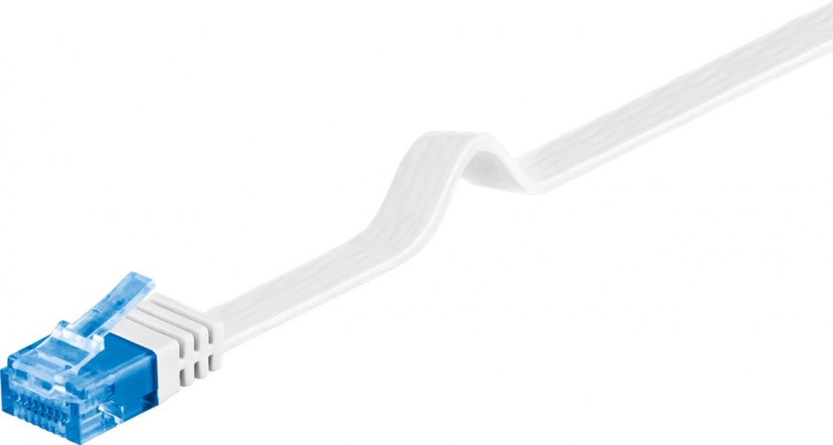 Imagine Cablu de retea RJ45 CAT 6A flat UTP 3m Alb, Goobay G96336