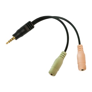 Adaptor jack stereo 3.5mm la 2 x jack stereo 3.5mm casca + microfon T-M, Logilink CA0021