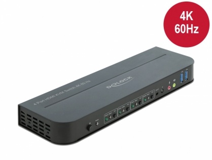 Switch KVM HDMI 4K60Hz cu USB 3.0 si Audio, Delock 11483